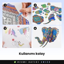 Swico Remado Duvara Asın Dıy 3d Boyama Karton Yapboz - Fil (Yurt Dışından)