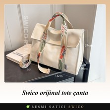Swico Remado Kadınlar Için Büyük Kapasiteli Kanvas Omuz Çantası Tote Çanta (Yurt Dışından)