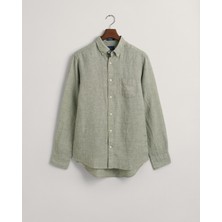 Gant Erkek Yeşil Regular Fit Düğmeli Yaka Keten Gömlek 3230085.362