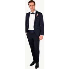 Ysf Erkek Lacivert Damatlık Takım Şal Yaka