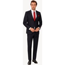 Ysf Erkek Lacivert  Çift Yırtmaç Regular Fit Takım Elbise