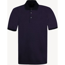Erkek Mor Desenli Polo Yaka Tshirt