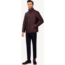 Erkek Bordo Desenli Klasik Kaban