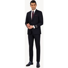 Ysf Erkek Lacivert  Slim Fit Takım Elbise