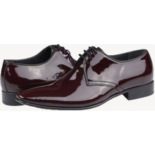 Erkek Bordo Rugan Klasik Bağcıklı Rugan Ayakkabı