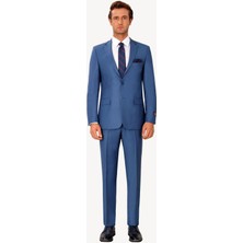 Ysf Erkek Lacivert  Klasik %100 Yün Takım Elbise