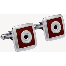 Erkek Bordo Siyah Taşlı Kol Düğmesi