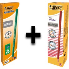 Bic Evolution 650 Hb Kurşun Kalem 12'li ve Bic Kırmızı Kopya Kalemi 12'li