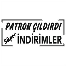 2Mak Sticker Mağaza Vitrin (Patron Çıldırdı) Indirim Yazısı