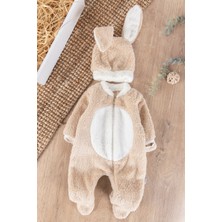 Babymod Tavşan Şapkalı Kuzu Welsoft Kız/erkek Bebek Kışlık Tulum