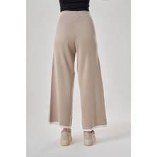 Mizalle Paça Biyeli Triko Bej/ekru Pantalon