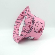 Shopiolog Kız Çocuk Hello Kitty Balıkçı Kova Güneş Şapkası Seyahat, Yürüyüş, Kamp, Piknik, Tekne, Kumsalda