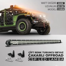 C9 300W 80 cm Çift Sıra 5 Modlu Turuncu Beyaz Off Road LED Bar