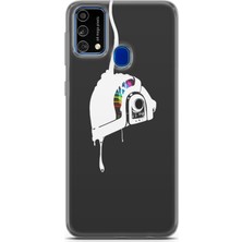 Uvilda Samsung Galaxy M21S Kılıf Uv Baskılı Abxbi 4 Arka Kapak Renkli Kask