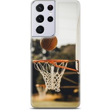 Uvilda Samsung Galaxy S21 Ultra Kılıf Uv Baskılı Abxbi 9 Telefon Kabı Basket Top