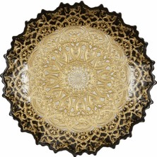 Karaca Home Kashida Dekoratif Tabak 34 cm Altın