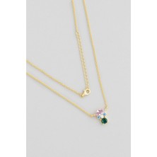 So CHIC Frida İzleri 18 Ayar Sarı Altın Kaplama 45 Cm Gümüş Kolye