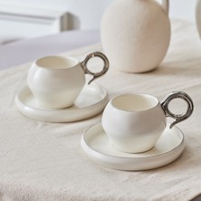 Karaca Venüs Platin 2 Kişilik Kahve Fincan Takımı 135 ml