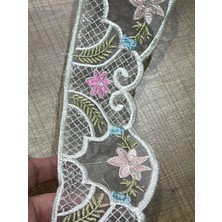 8 cm En Nakış Işleme Tül Güpür Şerit Dekoratif Şerit (1 Metre))