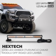 C9 Hextech 40W Turuncu 60CM 17 Farklı Yanış Modlu 4 Cob LED Off Road LED Lamba