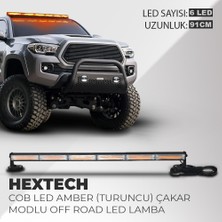 C9 Hextech 60W Turuncu 91CM 17 Farklı Yanış Modlu 6 Cob LED Off Road LED Lamba