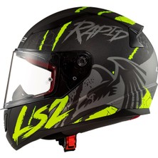 Ls2 Rapıd Raven Mat Siyah-Gri-Neon Sarı Kask