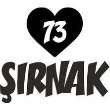 Reysa Tasarım Kalpli 73 Şırnak Araba Sticker Siyah 20X15 cm