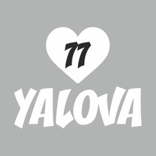 Reysa Tasarım Kalpli 77 Yalova Araba Sticker Beyaz 20X15 cm
