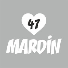 Reysa Tasarım Kalpli 47 Mardin Araba Sticker Beyaz 20X15 cm