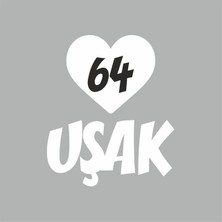 Reysa Tasarım Kalpli 64 Uşak Araba Sticker Beyaz 20X15 cm