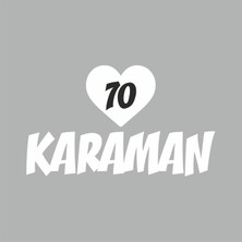 Reysa Tasarım Kalpli 70 Karaman Araba Sticker Beyaz 20X15 cm