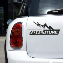 Reysa Tasarım Adventure 4x4 Araba Sticker Siyah 20X10 cm