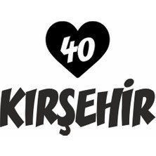 Reysa Tasarım Kalpli 40 Kırşehir Araba Sticker Siyah 20X15 cm