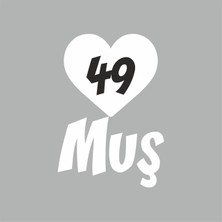 Reysa Tasarım Kalpli 49 Muş Araba Sticker Beyaz 20X15 cm