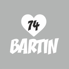 Reysa Tasarım Kalpli 74 Bartın Araba Sticker Beyaz 20X15 cm