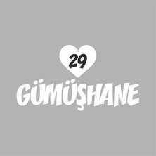 Reysa Tasarım Kalpli 29 Gümüşhane Araba Sticker Beyaz 20X15 cm