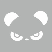 Reysa Tasarım Kızgın Panda Araba Sticker Beyaz 20X14 cm