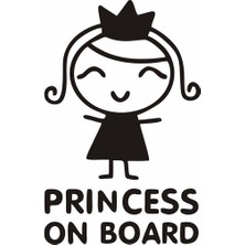 Reysa Tasarım Princess On Board Araba Sticker Siyah 10X17 cm