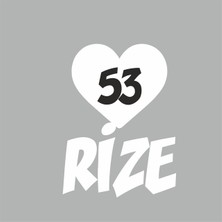 Reysa Tasarım Kalpli 53 Rize Araba Sticker Beyaz 20X15 cm