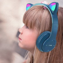 Psl P47M Cat Ear Kedi Kulaklı Kulak Üstü Kablosuz Bluetooth Kulaklık