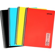 Mynote Flex Neon Defter A4 80 Sayfa 4'lü Defter Seti (2 Kareli + 2 Çizgili)