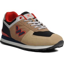 Walkway Benin Bej-Lacivert-Kırmızı Kadın Sneaker