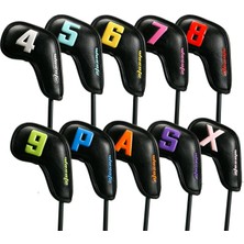 Shekel 10 Sayı Golf Kulübüşleri Kapsar Pürüzsüz 10 Pcs-Black (Yurt Dışından)