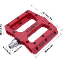 Teotake Dağ Bisikleti Pedalları, Düz Dağ Bisikleti Pedalları Kaymaz, Hibrit Pedallar Bmx Yol Ultra Hafif Dayanıklı (Kırmızı) (Yurt Dışından)