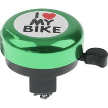 Teotake 2 Pièces I Love My Bike Bisiklet Zili Yetişkin Çocuk Alaşımlı Korna (Yeşil, 55*55*55MM) (Yurt Dışından)