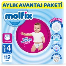 Molfix Pants Bebek Bezi 4 Beden Maxi Aylık AvantajPaketi 112 Adet
