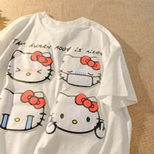 Köstebek Hello Kitty Sick Emoji Beyaz () T-Shirt
