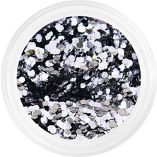 Patrisa Nail Glitter Tozu SPEKTR MIX G2 5 gr - Beyaz Gümüş Zeminli Nail Art Simi
