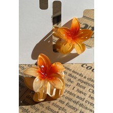 Şubu Tasarım Lotus Çiçek Figürlü Mandal Toka Turuncu SBT1637