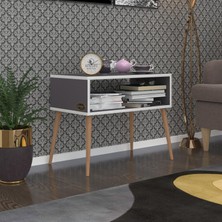 Kenzlife  Komodin Dumrul Gri 57*70*39 Ahşap Ayaklı Komidin Kitaplık